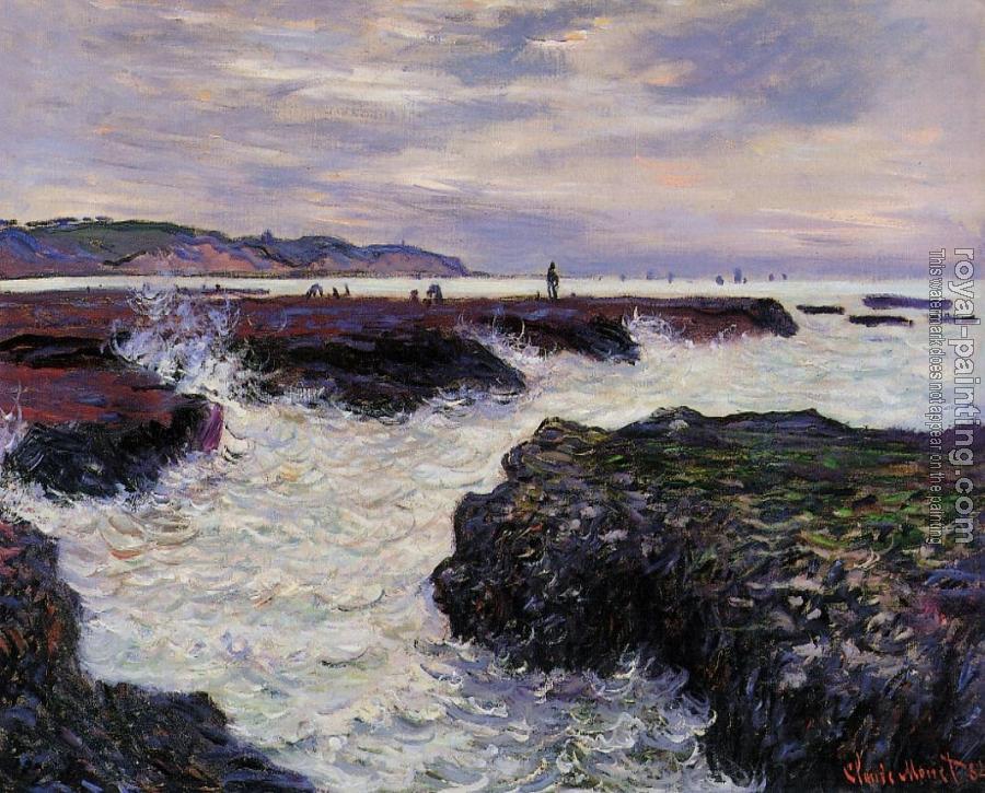 Claude Oscar Monet : The Rocks at Pourville, Low Tide
